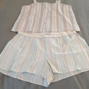Madewell Women's Stripe Pajamas Lounge Top Size XL and Bottom Size XXL NWOT
